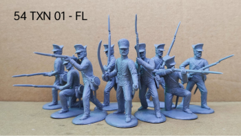 Texian Infantry in Foldable Leather Cap (1836)--nine figures (officer and 8 infantrymen) #0