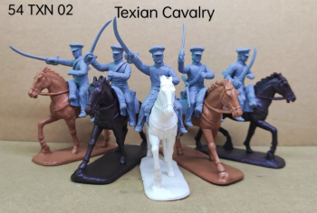 Texian Cavalry (1836)--five mounted figures (one officer and 4 cavalrymen) #0