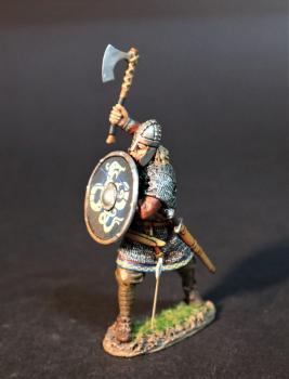 Viking Warrior with Axe and Shield (black shield with white World Serpent), the Vikings, The Age of Arthur--single figure #0