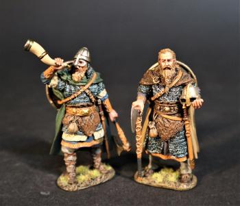 Viking Chieftain and Gjallarhorn, Shieldwall, the Vikings, The Age of Arthur--two figures #0