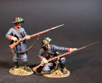 Two Infantry Skirmishing (standing loading powder, kneeling to repel), The 39th New York Volunteer Infantry Regiment, The First Battle of Bull Run, 1861, The ACW--two figures #0