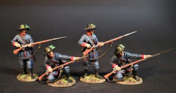 Four Infantry Skirmishing (2 standing loading powder, 2 kneeling to repel), The 39th New York Volunteer Infantry Regiment, The First Battle of Bull Run, 1861, The ACW--four figures #0