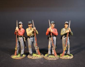 Four Infantry Standing Leaning on Gun Holding Bayonet (CS5V-16 & CS5V-17), 5th Virginia Regiment, The Army of the Shenandoah First Brigade, The First Battle of Manassas, 1861, ACW, 1861-1865--four figures #0