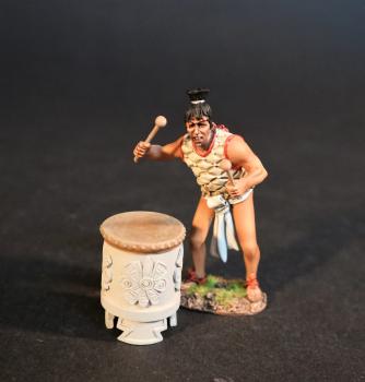 Aztec Drummer with Grass Base and Drum, The Aztec Empire, The Conquest of America--single figure and drum #0