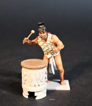 Aztec Drummer with Plain Base and Drum, The Aztec Empire, The Conquest of America--single figure and drum #0