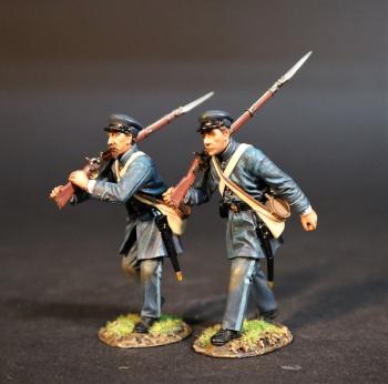 Two Infantry Marching, Company E, The Emerald Guard, 33rd Virginia Regiment, The Army of the Shenandoah First Brigade, The First Battle of Manassas, 1861, ACW, 1861-1865--two figures #0