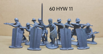 Mercenary Crossbowmen (White Steel color)--9 model soldiers comprising of 1 officer and 8 crossbowmen #0