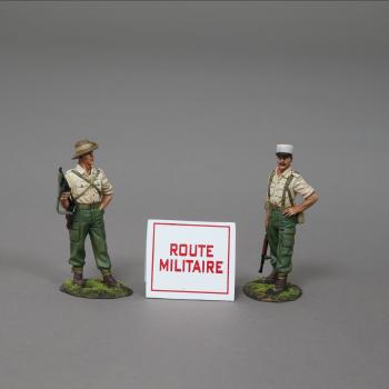 Military Road Block--two FF Legionnaire figures and sign--RETIRED--LAST TWO!! #0