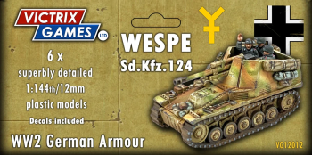 Wespe Sd.Kfz.124--six 1:144 scale self-propelled guns (unpainted plastic kit) #0