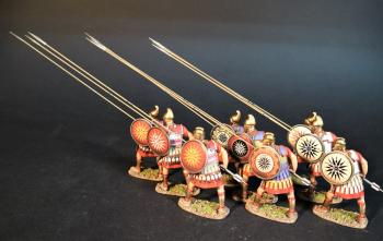 Nine Phalangites, Sarissa at 60 degrees, The Macedonian Phalanx, Armies and Enemies of Ancient Greece and Macedonia--nine figures with pikes #0
