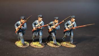 Four Infantry Advancing, Company E, The Emerald Guard, 33rd Virginia Regiment, The Army of the Shenandoah First Brigade, The First Battle of Manassas, 1861, ACW, 1861-1865--four figures #0