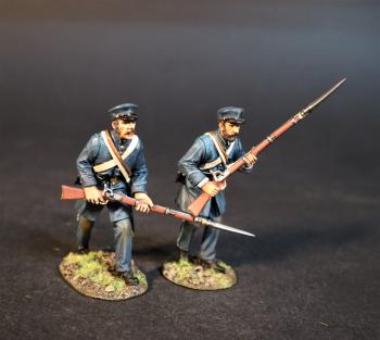 Two Infantry Advancing (musket pointed down, musket at the ready), Company E, The Emerald Guard, 33rd Virginia Regiment, The Army of the Shenandoah First Brigade, The First Battle of Manassas, 1861, ACW, 1861-1865--two figures #0