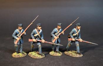 Four Infantry Advancing (musket pointed down, musket at the ready), Company E, The Emerald Guard, 33rd Virginia Regiment, The Army of the Shenandoah First Brigade, The First Battle of Manassas, 1861, ACW, 1861-1865--four figures #0