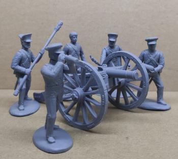 Texian Artillery (1836)-- 1 officer, 8 gunners, and 2 field gun models #0