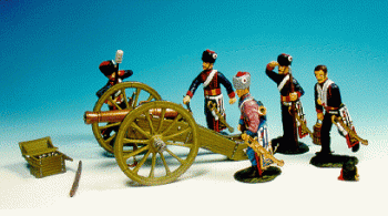 Image of Crew firing gun--five figures, accesories, & gun--RETIRED--LAST ONE!!