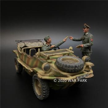 Feldgendarme Officer Checking Schwimmwagen 166, Battle of Kursk--vehicle and two figures Feldgendarme Officer Checking Schwimmwagen 166, Battle of Kursk--vehicle and two figures #46785