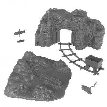 BMC Classic Marx Western Gold Mine Plastic Cowboys Army Men Playset Accessories (GRAY) BMC Classic Marx Western Gold Mine Plastic Cowboys Army Men Playset Accessories (GRAY) #47053