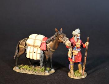 Mountain Man with Pack Mule, The Mountain Men, The Fur Trade--single figure leading single mule figure--RE-RELEASING IN MAY 2024! #15