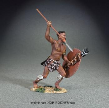 Zulu Attacking, 1879--single figure with raised asegai and lowered shield #0