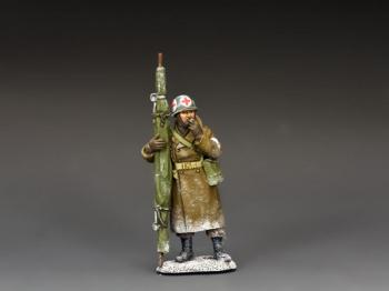 Standing Medic--single WWII American GI figure in overcoat with stretcher #3