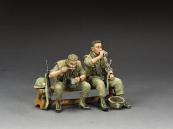 Eating & Drinking--two seated Vietnam-era USMC figures (bench not included) #1