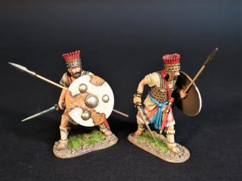 Two Lycian Warriors (round shield, wielding swords, holding spears), The Lycians, Troy and Her Allies, The Trojan War--two figures Two Lycian Warriors (round shield, wielding swords, holding spears), The Lycians, Troy and Her Allies, The Trojan War--two figures #47861