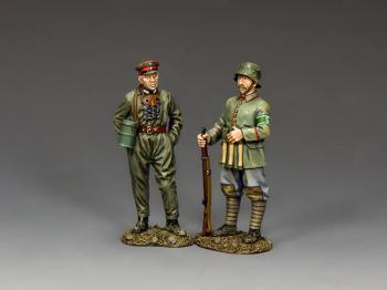 Image of "Guarding the Tank"--two standing figures--RETIRED.