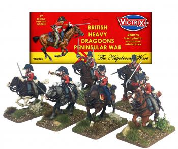 28mm British Peninsular Heavy Dragoons--makes twelve figures #48005