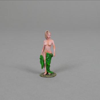 Lucia (meaning Light), Girl with green robe and Blond Hair--single female figure on round base--RETIRED--LAST ONE!! Lucia (meaning Light), Girl with green robe and Blond Hair--single female figure on round base--RETIRED--LAST ONE!! #48430