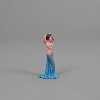 Luno (meaning the Moon) with black hair in a blue robe--single standing female figure--RETIRED. - LAST ONE!  #48436