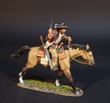 Image of Trooper, 1st Cherokee Mounted Rifles, The Confederate Army, The American Civil War, 1861-1865--single mounted figure with pistol pointed upward