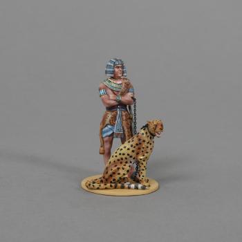 Image of Egyptian Officer with Cheetah (Number 2)--single figure with crossed arms and chained cheetah figure--LAST THREE!!