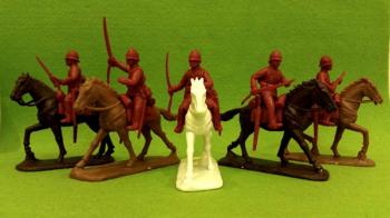 British Cavalry in Sun-Helmets with Pugri--five unpainted plastic model mounted figures #0