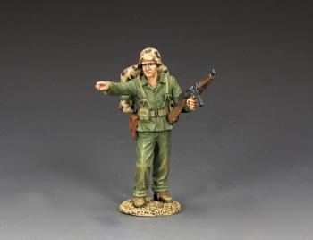 Image of Pointing Marine 'Gunny'--single figure with M192 ‘Thompson’ Submachine Gun and pack Image of Pointing Marine 'Gunny'--single figure with M192 ‘Thompson’ Submachine Gun and pack