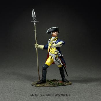 Art of War--Art of Don Troiani:  Hessian Leib Infantry Regiment Officer, 1776--single figure with pike #2