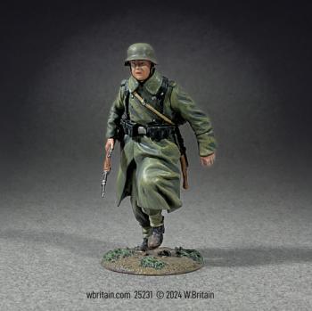 German Grenadier Running in Greatcoat with Karabiner 98K, 1941-45--single figure #49168