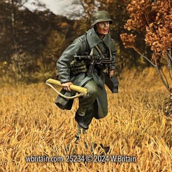 German Grenadier Running in Greatcoat With Spare MG 42 Barrel, 1943-45--single figure #0