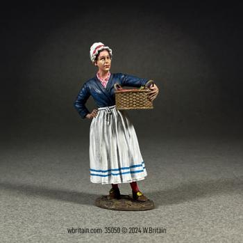 “Mary with Fresh Strawberries” Late 18th Century Woman with Basket--single figure #49174