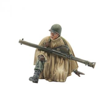 Image of U.S. Winter Infantry with Bazooka & Poncho, Tank Rider, Ardennes, 1944--single figure