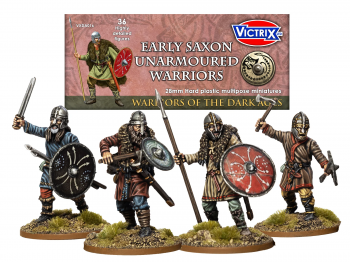 28mm Early Saxon Unarmoured Warriors--36 unassembled figures -- TWO IN STOCK. #0