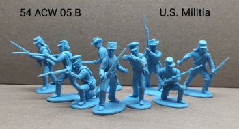 Image of ACW U.S. Militia (Shell Jackets), version 2--9 figures (blue plastic)