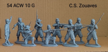 Image of ACW C.S.A. Zouaves, version 2--9 figures (gray plastic)
