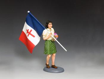 Liberation!  Female Flagbearer--single WWII French figure with flag #0