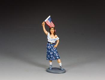 Image of Liberation!  Vive Les Americans--single WWII French figure with American flag