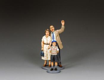 Image of Liberation!  La famille Francais--three WWII French figures on two bases