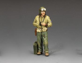 Image of Standing Tank Sergeant with Binos--single WWII American figure with jerry can