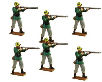 Image of WWI Belgian Infantry Privates Standing Firing, 1st Carabinier Regiment Painted--six figures