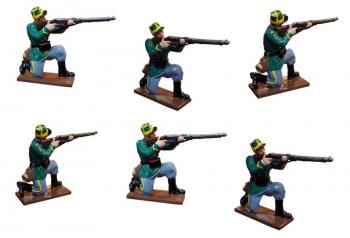 Image of WWI Belgian Infantry Kneeling Firing, 1st Carabinier Regiment Painted--six figures