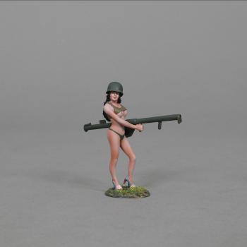 Image of Laura, the girl with black hair and a big bazooka--single U.S. Army pin-up figure