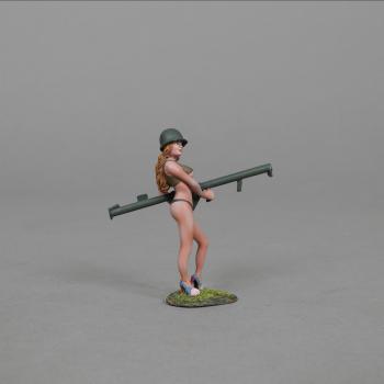 Image of Shannon, the girl with blonde hair and a big bazooka--single U.S. Army pin-up figure